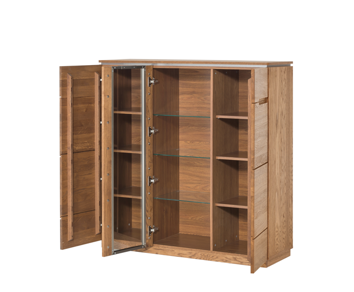 NordicStory Vitrina de madera maciza de roble